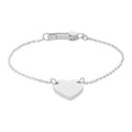 Gucci GG Logo Heart-Shaped Pendant Silver Bracelet